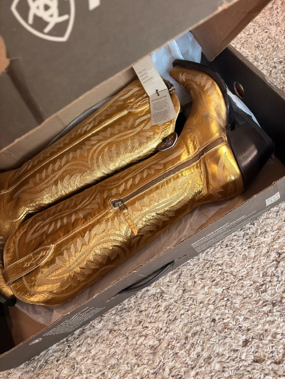 Gold Metallic Western Boots by - Picture 4 of 6